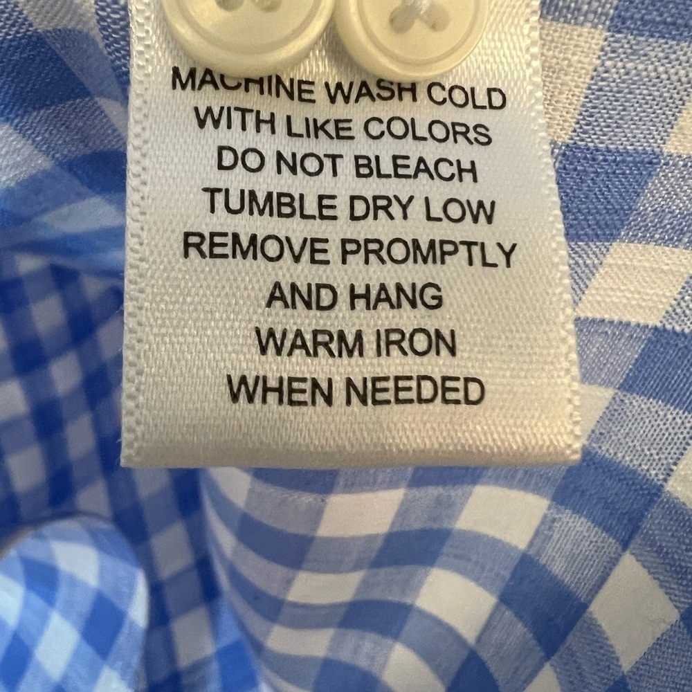 UNTUCKit Women’s Blue Gingham Shirt - Picture 4 of 7